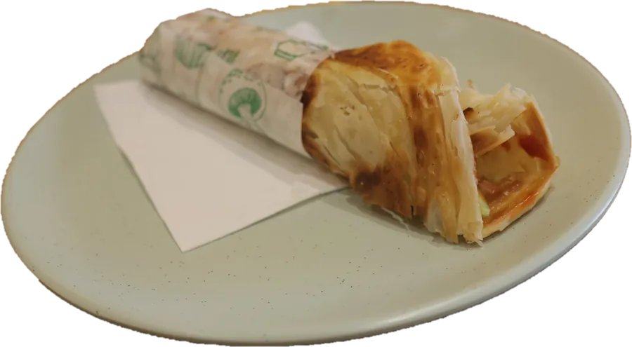 Roll on flaky lachha paratha at Casamia, Howrah